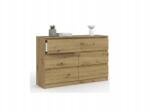 Topeshop Modern komód 120 cm Artisan tölgy 6 fiókkal (5902838466827)