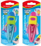 Keyroad Hibajavító roller, nyomógombos, 5 mm x 6 m, Keyroad, vegyes színek