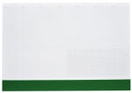 Realsystem Asztali könyöklő fehér lapokkal zöld műbőrcsíkkal 570 x 390 mm Realsystem 2026 - papirx