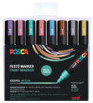 uni Dekormarker 1, 8-2, 5mm, Uni Posca PC-5M 8 db-os készlet. metál - papirx