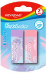 Keyroad Radír, PVC mentes 2 db/bliszter Keyroad Pastel Color vegyes színek - papirx