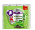 Müller Toalettpapír 4 rétegű kistekercses 100% cellulóz 100 lap/tekercs 24 tekercs/csomag Bambusz Müller Fehér Tea - papirx
