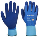  Védőkesztyű, latex, latexhab, tenyerén mártott, S méret "Liquid Pro", kék