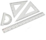 Papirx Vonalzókészlet, 30cm, vonalzó, szögmérő, 45° és 60° háromszög vonalzók 4 db/csom