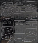  Öntapadós matrica, 5 cm-es, betűlap, ABC első fele, fekete