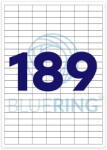 BLUERING Etikett címke, 25, 4x10mm, 100 lap, 189 címke/lap Bluering® - papirx