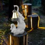  Élő Elefánt figura napelemes lámpával Kerti dekoráció Szürke (B0DFW25CWD)