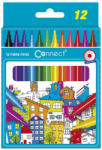 Connect Rostirón, filctoll készlet, Connect kerek test, 12 klf. szín - papirx