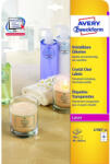 AVERY Etikett címke, 96 x50, 8mm, víztiszta, 10 címke/ív, 25 ív/doboz, Avery átlátszó - papirx