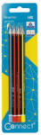 Connect Grafitceruza HB, háromszögletű, Connect 4 db/bliszter - papirx