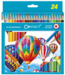Connect Színes ceruza készlet, hatszögletű Connect 24 klf. szín - papirx