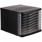 Bluering Fiókos irattároló, 8 fiókkal, műanyag fekete, víztiszta fiókokkal Bluering® - papirx