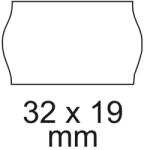 Papirx Árazószalag 32x19mm, stancolt 10 tekercs/csomag, fehér