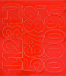  Öntapadós matrica, 5 cm-es, számlap, piros