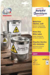 AVERY Etikett címke, 45, 7 x21, 2mm, időjárásálló poliészter, 48 címke/ív, 20 ív/doboz, Avery fehér - papirx