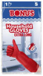 Bonus Gumikesztyű, háztartási, latex, extra hosszú, 38 cm, S méret, piros