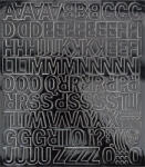  Öntapadós matrica, 2 cm-es, betűlap, fekete