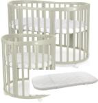 Waldin 7 az 1-ben ovális kiságy matraccal Olive (Waldin Owal)