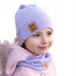Bubalove Tavaszi sapka Lányoknak Kéményseprővel Lila 40-46 cm (Komplet czapka i komin fiolet W1)