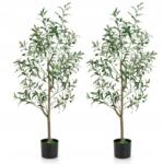 Costway 2 db-os Costway mesterséges olajfa szett 130 cm-es talppal (HZ10294-2)