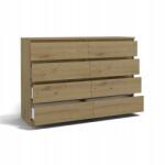 Topeshop Artisan tölgy színű nagy komód 140 cm 8 fiók, modern design (M8 140 ARTISAN 2/2SZ)