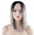  Fekete szürke színátmenetes rövid paróka egyenes hajjal Divatos R6 (Victool_shop-1413220192011)