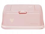 Funkybox nedves és száraz törlőkendő tartó Pink little heart légmentesen záródó (FB41)