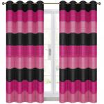 Flying Függöny Fekete-Rózsaszín-Világos Rózsaszín Átvezető csíkok Modern Design 145x250 (GF3-25B+19+19B)