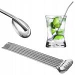 Martom Szívószálak Fém Teáskanál Hosszú Kávé És Ital Latte Desszertek (SŁOMKO-ŁYŻKI DESEROWE KOMPLET)