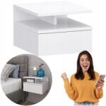 Target Home Éjjeliszekrény Fali Fiókos Asztal Polc Fehér Modern 32x35x23 cm Mat (T01 biały)