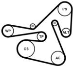 Continental Ctam Set curea transmisie cu caneluri CONTINENTAL CTAM 6PK2415K2 (6PK2415K2)