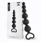 Tardenoche Clyde Beaded Butt Plug with Easy Pull Ring Silicone Black