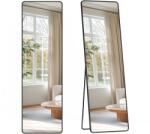 SONGMICS Állványos tükör, téglalap alakú, fekete, edzett üvegből, 150 x 40 cm (LFM034B01) - vasbutor