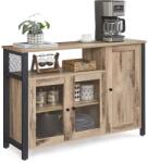 VASAGLE Tárolószekrény 3 ajtóval, ipari stílus, tevebarna és tintafekete színben (LSC096B50) - vasbutor