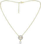  Arannyal Bevont Ezüst Nyaklánc Gyöngyházzal és Fehér Édesvízi Kagylógyönggyel, Y62750