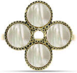  Arannyal Bevont Ezüst Gyűrű Gyöngyházzal, Y62673/62