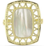  Arannyal Bevont Ezüst Gyűrű Gyöngyházzal, Y62761/54