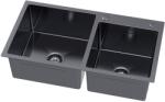 Ruvetti Linar chiuveta cu dozator 78x45 cm grafit 5002L_PVD_GRF260_W (5002LPVDGRF260W) Chiuveta
