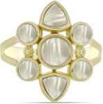  Arannyal Bevont Ezüst Gyűrű Gyöngyházzal, Y62742/62