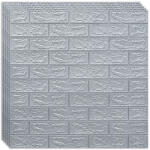 Macvi 100 darabos készlet Öntapadós 3D tapéta 3D, kívülről puha hab, modern design, bármilyen térbe illeszkedik, vízálló, méret 70x77, Macvi®, Tégla minta Ezüst
