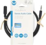 Nedis Sztereó audiokábel | 3.5 mm Dugasz | 3.5 mm Aljzat | Nikkelezett | 1.00 m | Kerek | Fekete | Label (CAGL22050BK10)