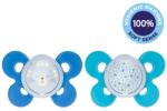 Chicco Suzetă Physio Comfort silicon băiat de noapte - pisică / stele 2 buc, 16-36 m + (AGS74935.42A)