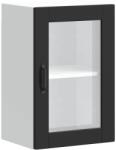 vidaXL konyhai fali szekrény üvegajtóval "Porto" Fekete színű (854008) (854008)