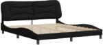 vidaXL fekete szövet ágykeret fejtámlával 180 x 200 cm (3207788) (3207788)
