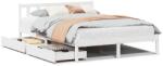 vidaXL fehér tömör fenyőfa ágy matrac nélkül 160 x 200 cm (3301480) (3301480)