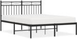 vidaXL fekete fém ágykeret fejtámlával 140 x 190 cm (373691) (373691)