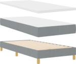 vidaXL Boxspring Ágy Mattal Világosszürke színben, 90x200 cm, Szövet (3340192) (3340192)