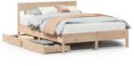 vidaXL tömör fenyőfa ágy matrac nélkül 120 x 190 cm (3301884) (3301884)