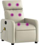 vidaXL krémszínű műbőr dönthető masszázsfotel (374191) (374191)