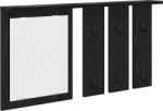 vidaXL Fali Kabáthorog polcokkal Musta tammi 85 x 10 x 45 cm Faanyag (874484) (874484)